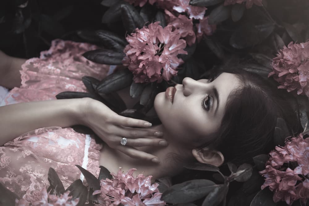 Ethereal Floral Portrait by Magdalena Russocka — canvas wall art