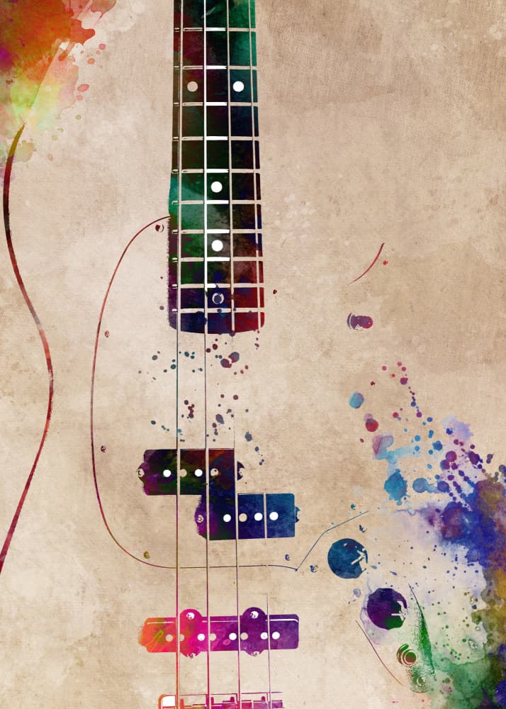 Guitar music art 10 by Justyna Jaszke — canvas wall art