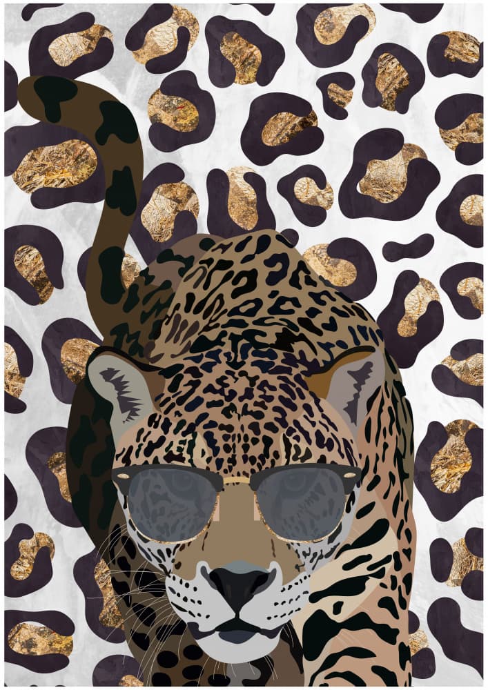 Glam Leopard Sunglasses by Sarah Manovski — canvas wall art