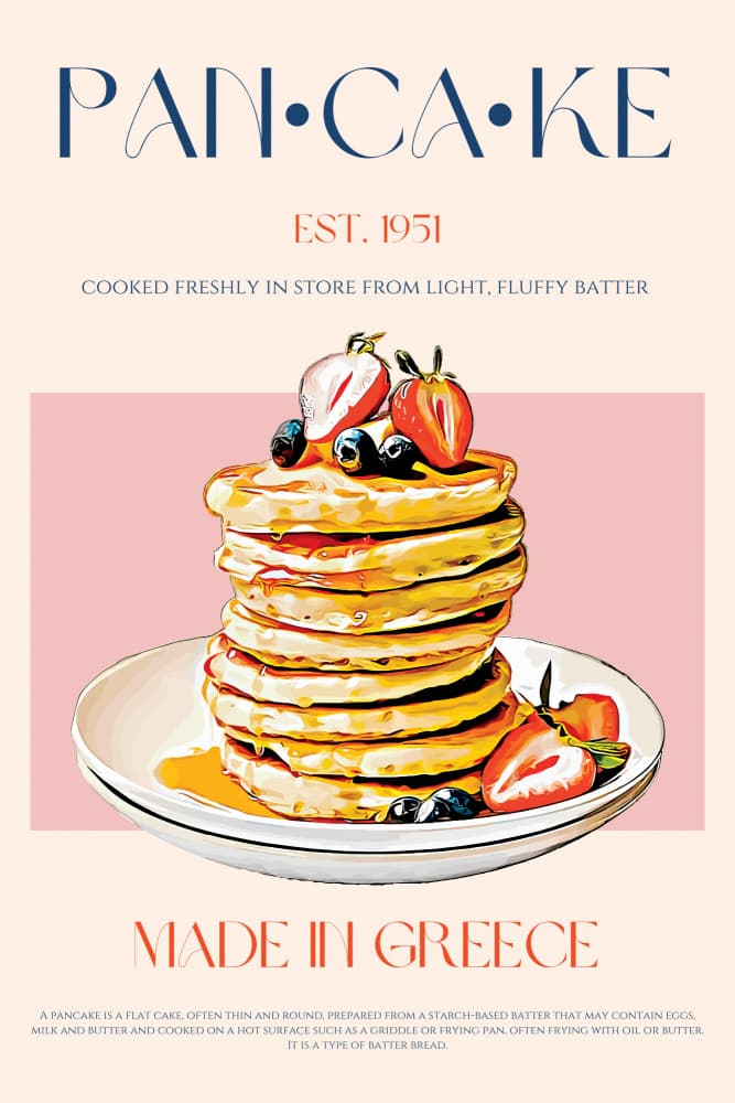 Fluffy Greek Pancake Stack by Nazma Khokhar — canvas wall art