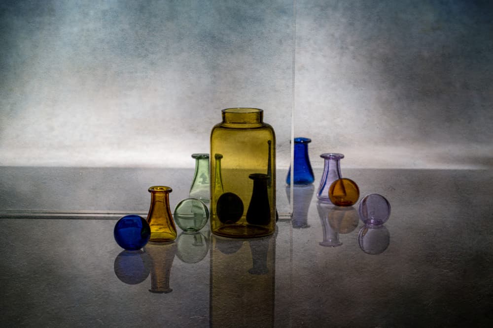 Vibrant Glass Still Life by Igor Kopcev — canvas wall art