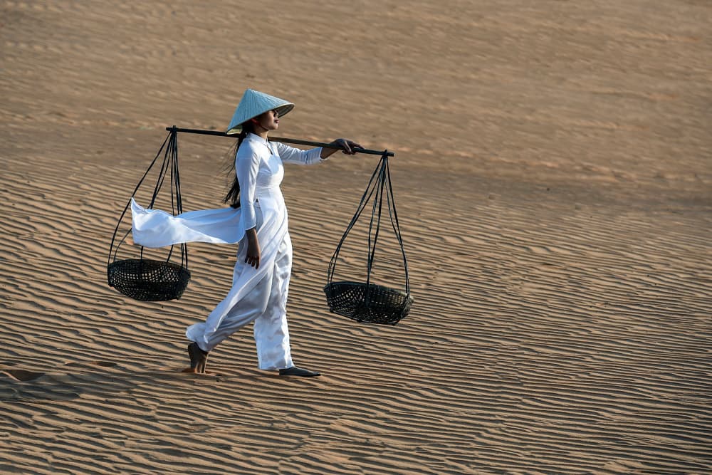 Vietnamese Desert Journey by Irene Perovich — canvas wall art