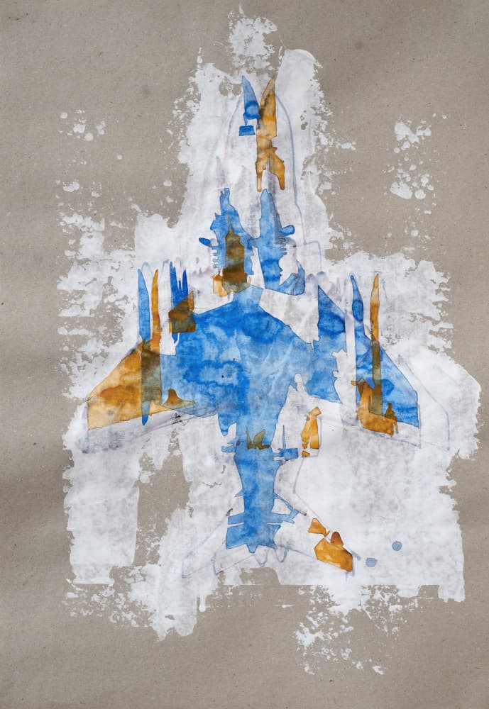 Abstract Fighter Jet by Joshua Hoskins — canvas wall art