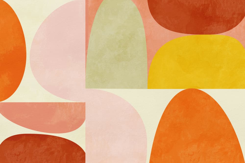 Warm Pastel Geometry by Ana Rut Bre — canvas wall art