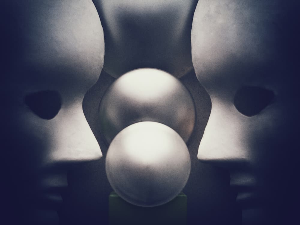 Abstract Faces and Spheres by Vladimir Pavlovskyy — canvas wall art