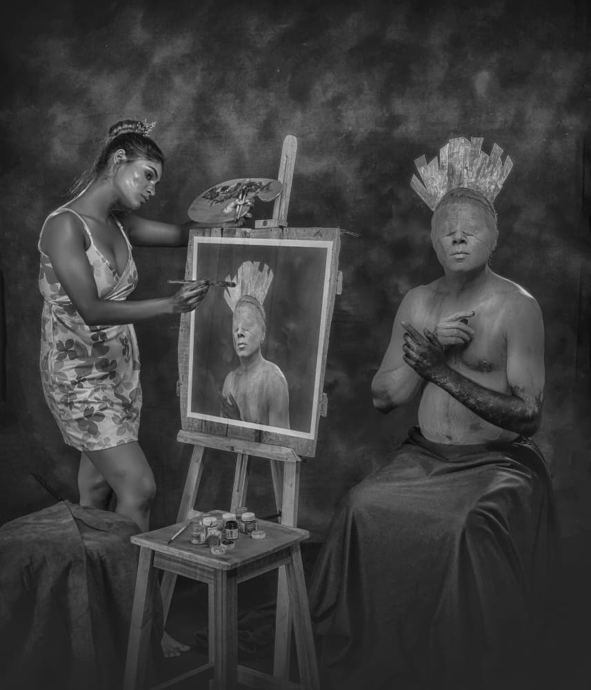 Conceptual Studio Portrait by PARTHA BHATTACHARYYA — canvas wall art