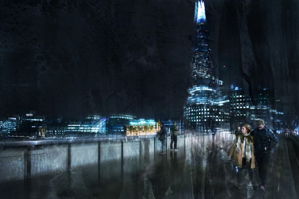 Rainy London Night by Nicodemo Quaglia — canvas wall art