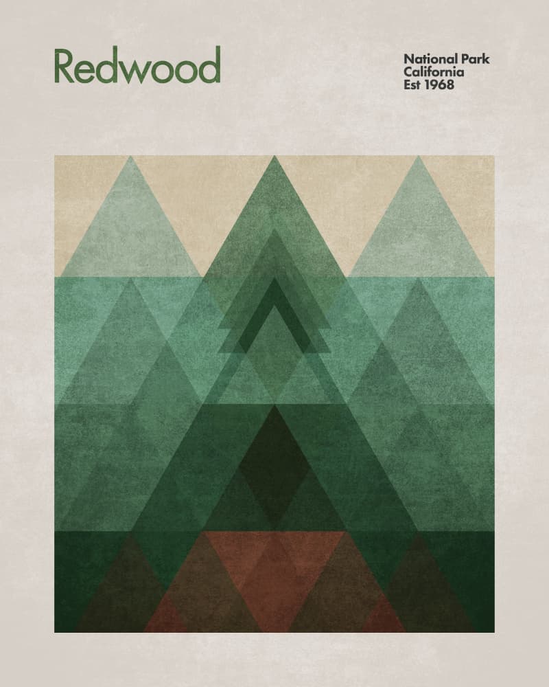 Triangular Redwood by Emel Tunaboylu — canvas wall art