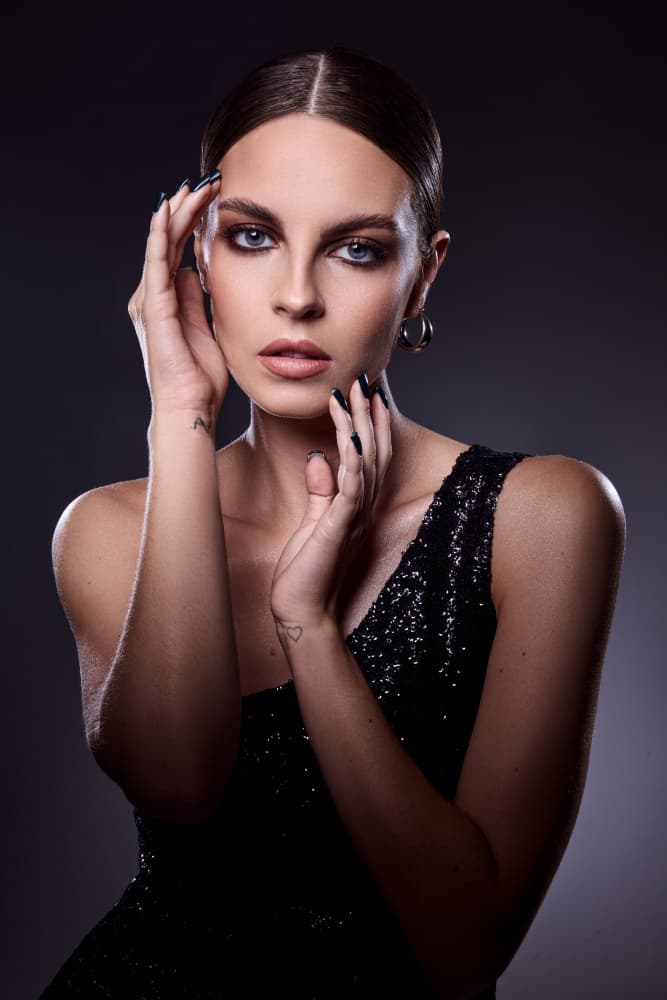 Dark Glamour Portrait by Farid Kazamil — canvas wall art