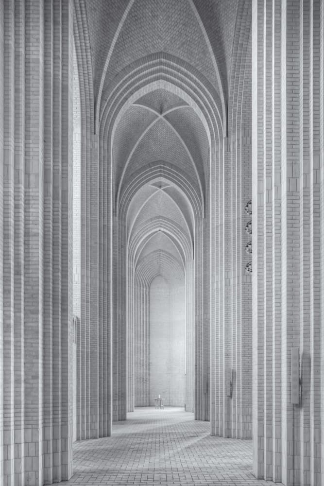 Symmetrical Church Interior by Martin Fleckenstein — canvas wall art