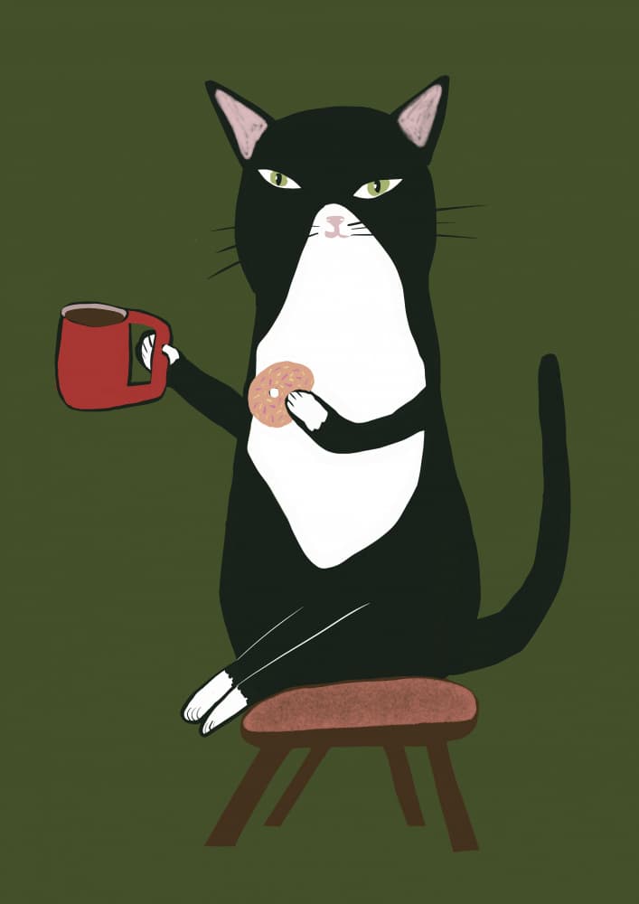 Grumpy Cat Coffee Donut by Sharyn Bursic — canvas wall art