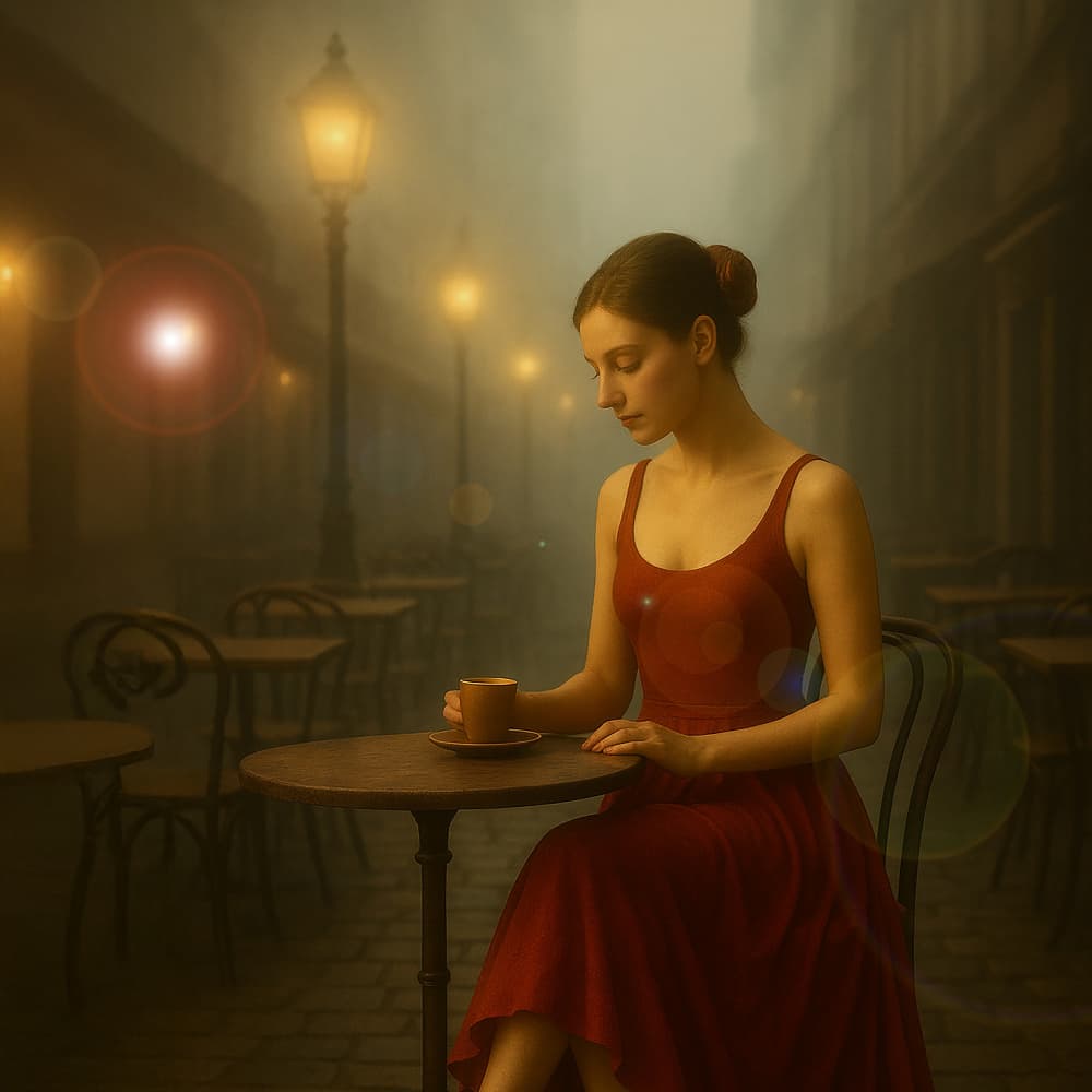 Quiet Cafe Moment by Ionel Onofras — canvas wall art