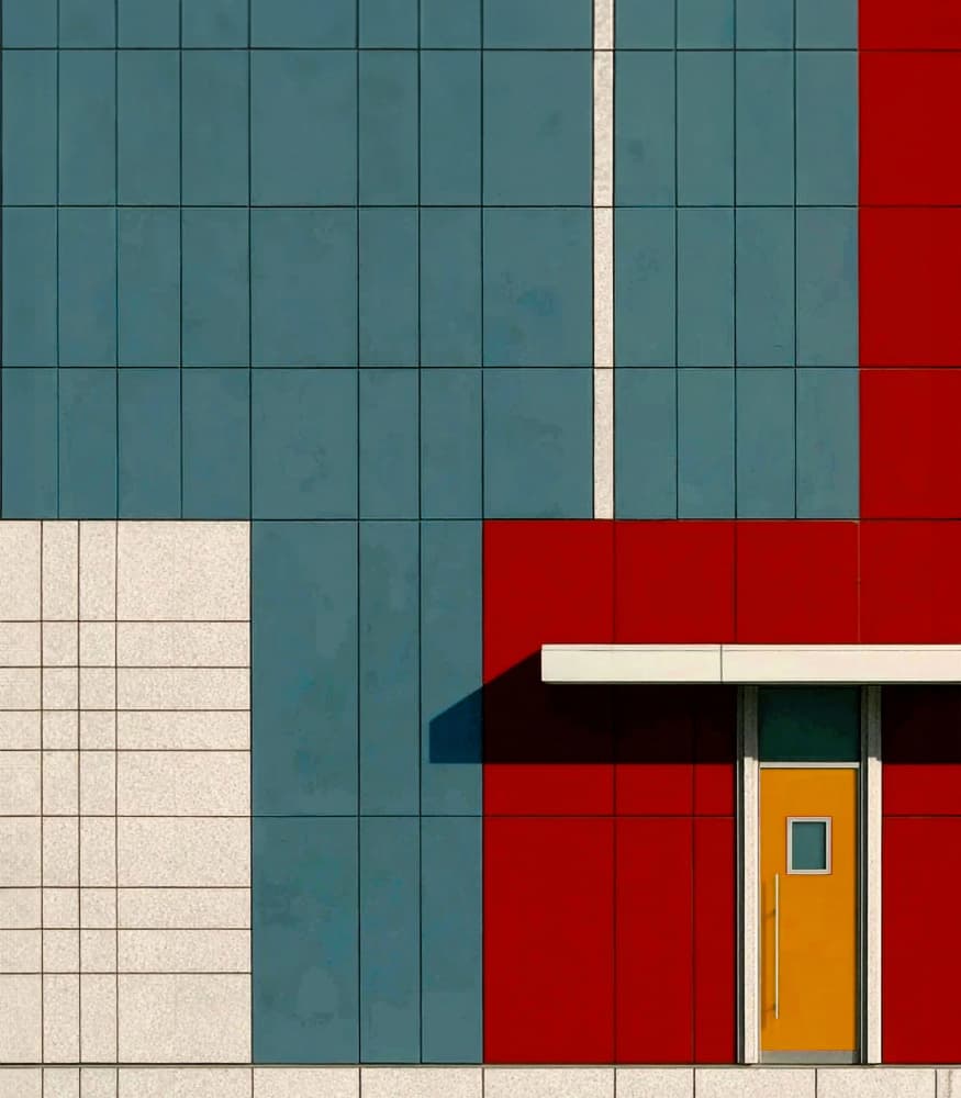 Colorful Geometric Facade by Arnon Orbach — canvas wall art