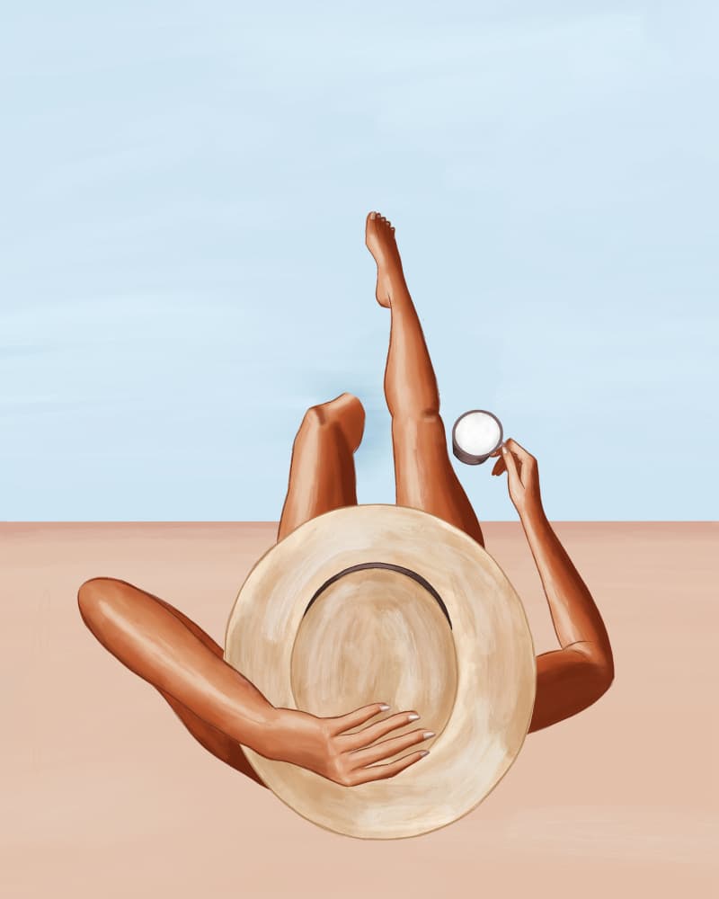 Sun Hat Relaxation by Ivy Green Illustrations — canvas wall art