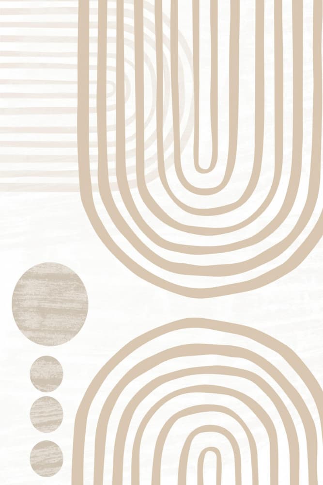 Soft Beige Arches and Circles by Sally Ann Moss — canvas wall art