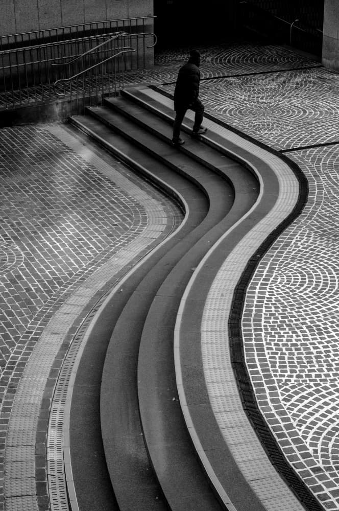 Solitary Figure Winding Steps by HAN dong hee — canvas wall art