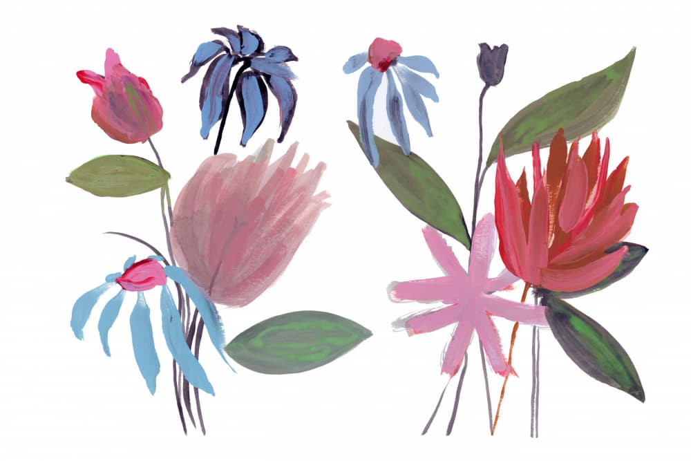 Vibrant Abstract Flowers by cartissi — canvas wall art