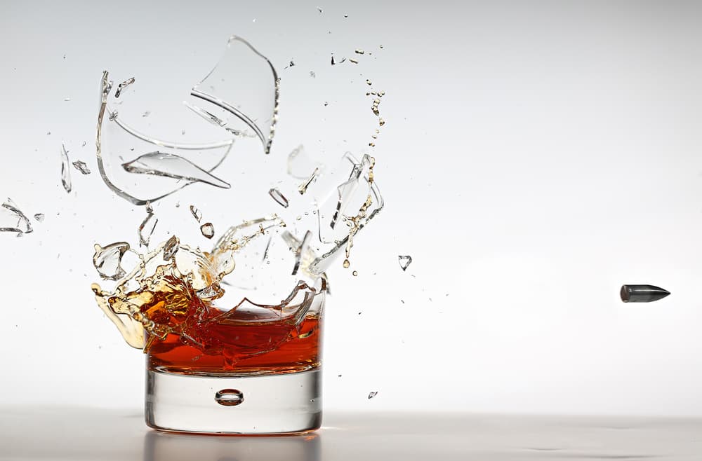 Bullet Shatters Whiskey by Lex Augusteijn — canvas wall art