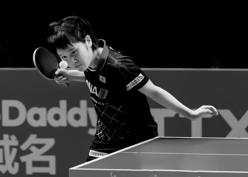 Focused Ping Pong Action by Purple Bamboo — canvas wall art