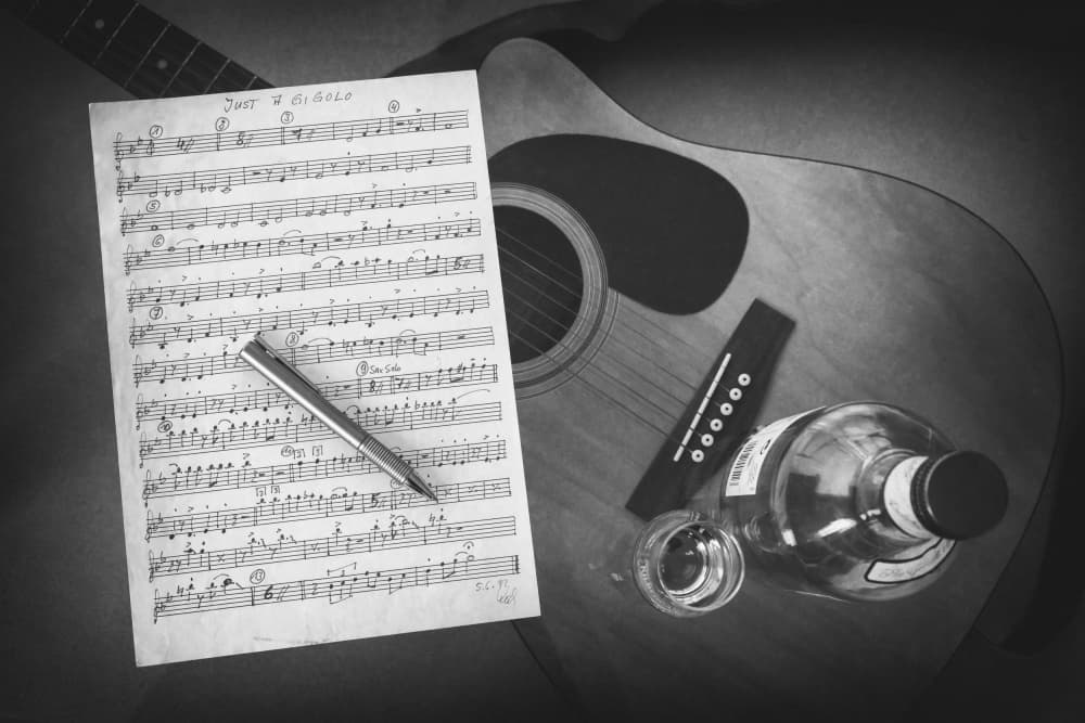 Jazz Notes and Whiskey by Roswitha Schleicher-Schwarz — canvas wall art