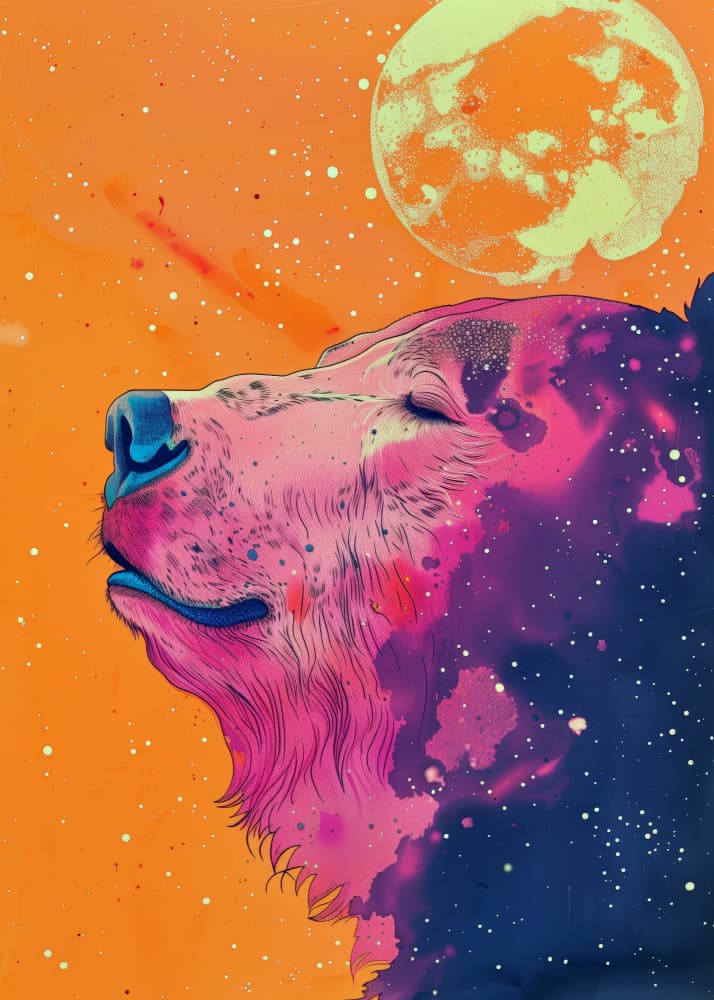 Cosmic Bear Dream by Justyna Jaszke — canvas wall art