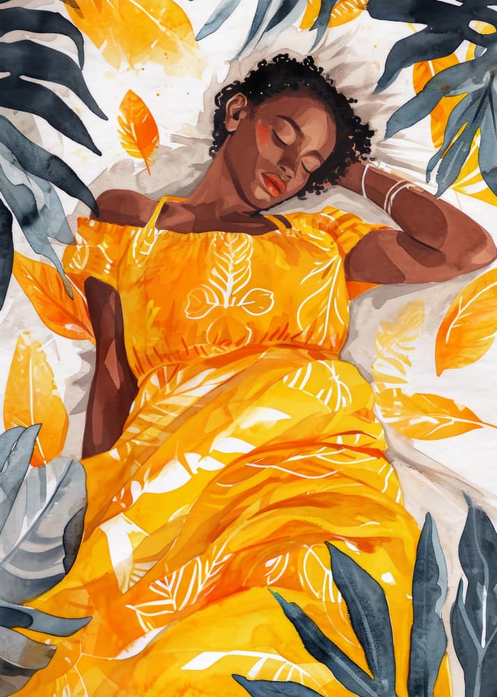 Serene Tropical Slumber by Justyna Jaszke — canvas wall art