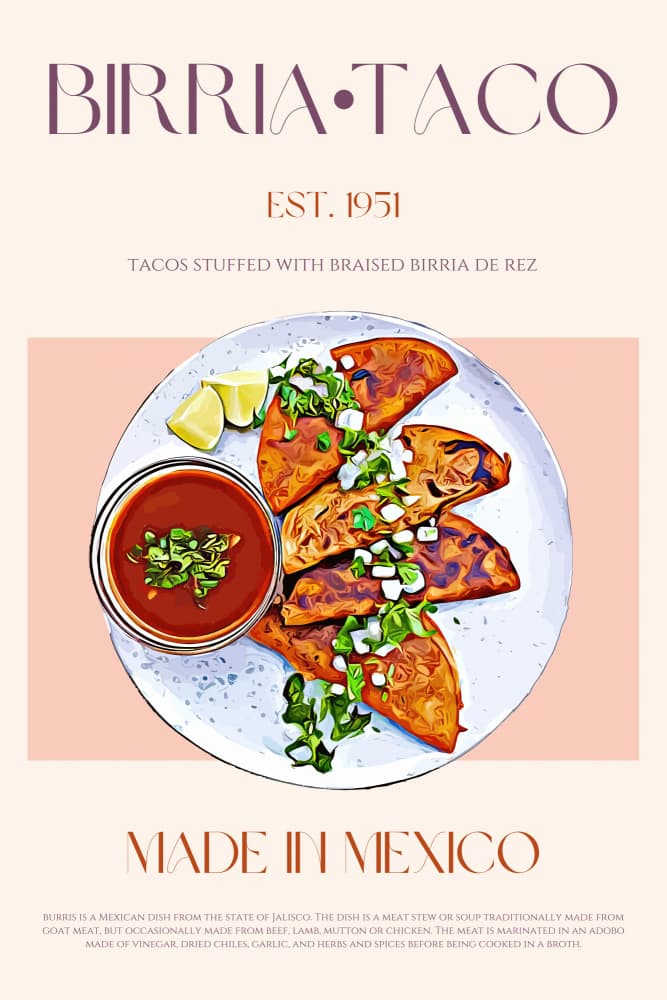 Authentic Birria Tacos by Nazma Khokhar — canvas wall art