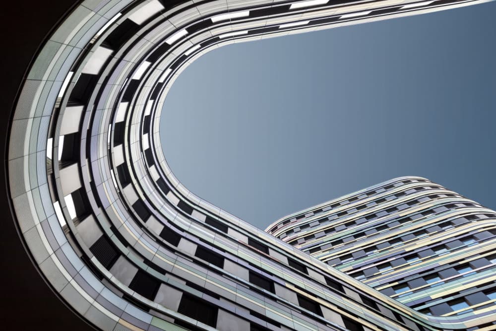 Curved Modern Architecture by Roswitha Schleicher-Schwarz — canvas wall art