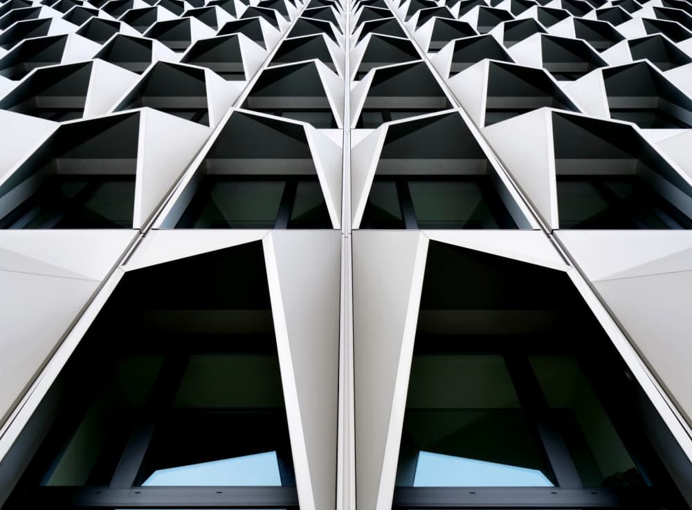Geometric Building Facade by Karin Kilb — canvas wall art