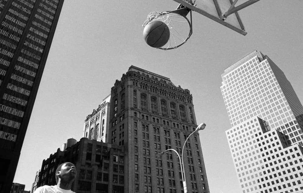 Urban Hoop Shot by Dieter Matthes — canvas wall art