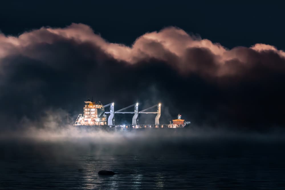 Mysterious Fog Ship by wuyi — canvas wall art