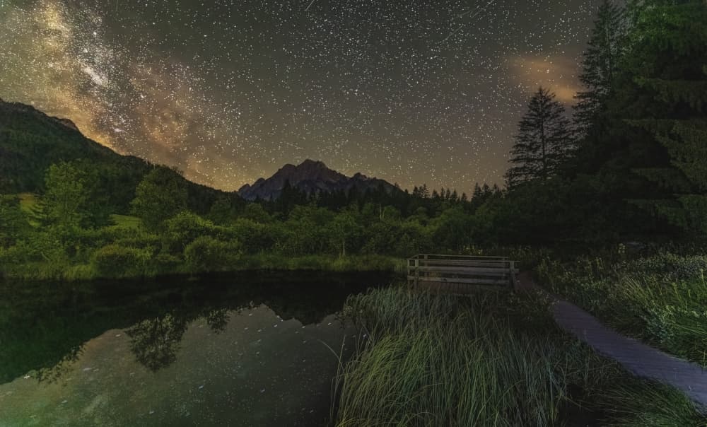 Milky Way Mountain Lake by Bor — canvas wall art