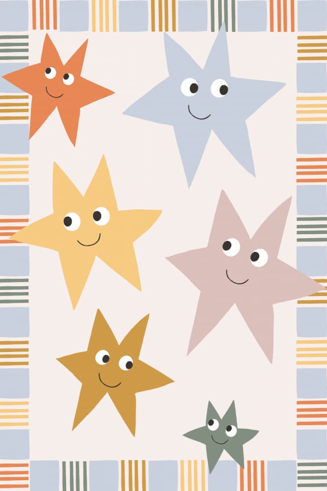 Colorful Happy Stars by Menina Lisboa — canvas wall art