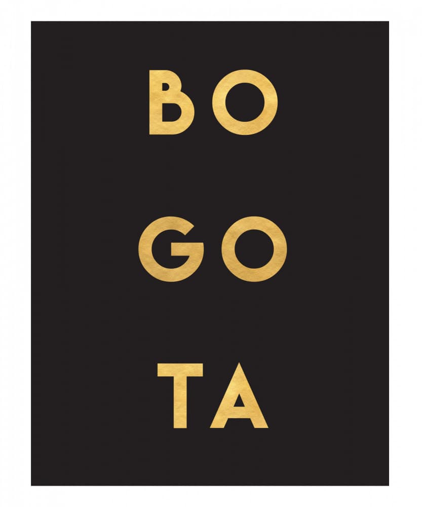 Bogota Golden Text by Emiliano Deificus — canvas wall art