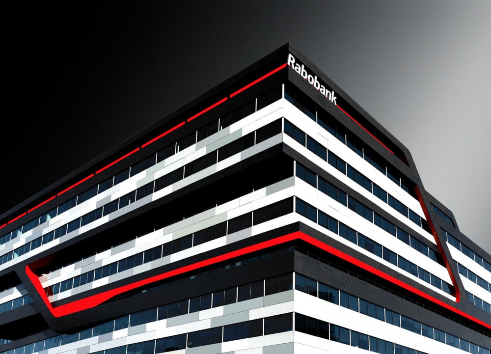 Modern Building Red Lines by Jorge Pimenta — canvas wall art