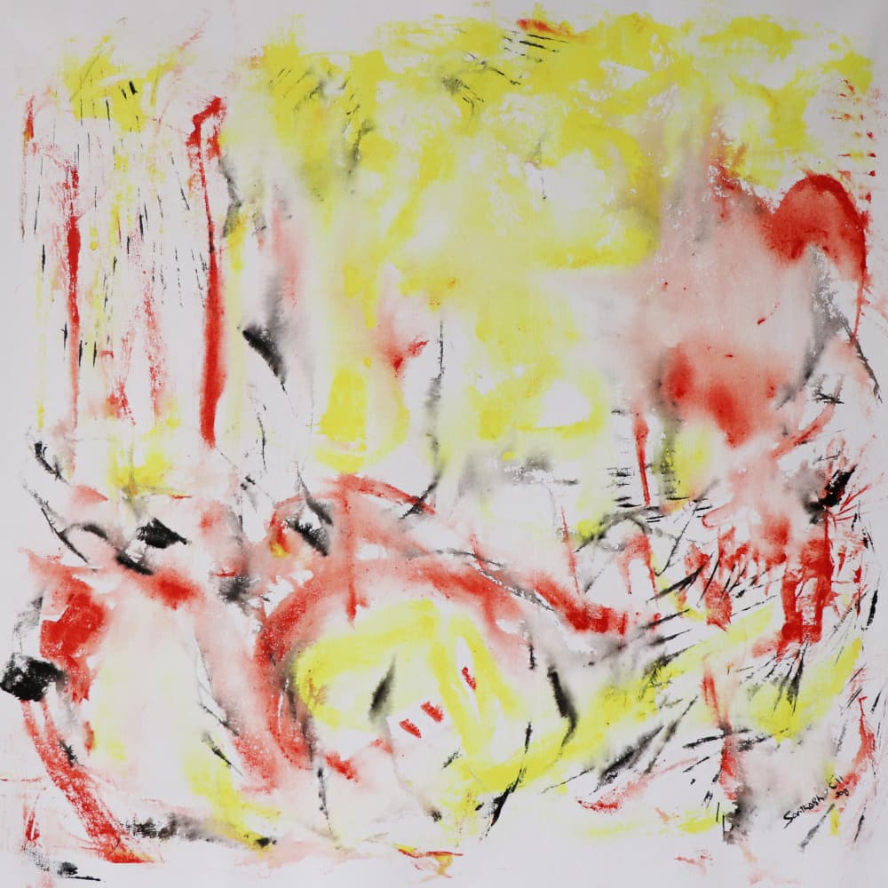 Dynamic Red Yellow Black by Santhosh ch — canvas wall art