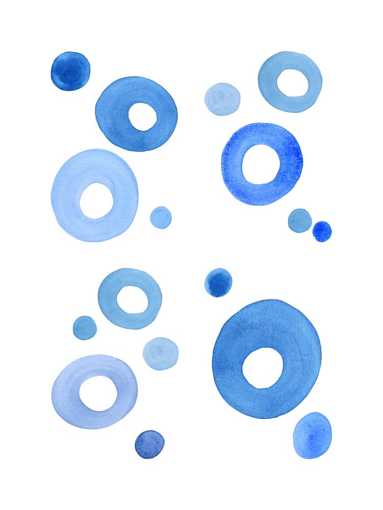 Blue Bubbles by Natalie Bruns — canvas wall art