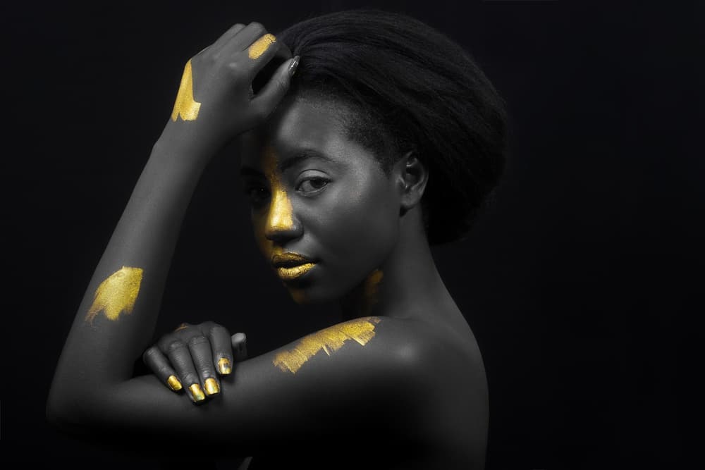 Golden Beauty Portrait by NSPD Studios — canvas wall art