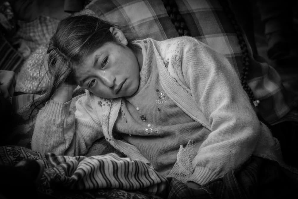 Tearful Young Girl by Koji Morishige — canvas wall art