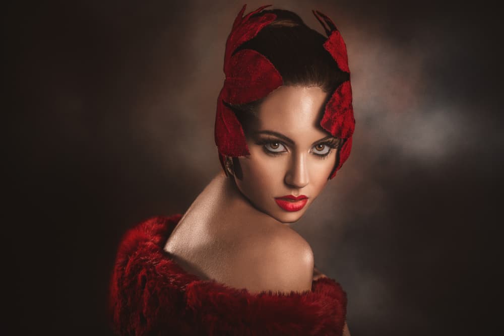 Woman With Red Headpiece by Peppe Tambè — canvas wall art