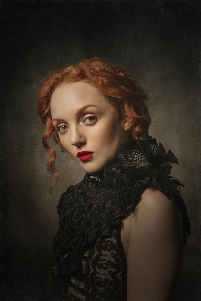 Mysterious Redhead Portrait by Eddie Kavanagh — canvas wall art