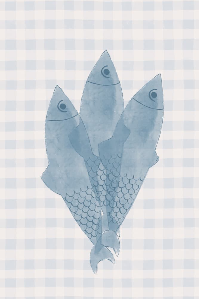 Blue Gingham Fish