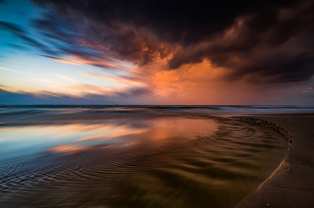 Dramatic Beach Sunset by Isam Telhami — canvas wall art