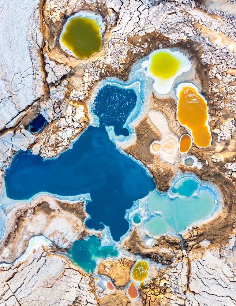 Vibrant Geothermal Pools by Gilad Topaz — canvas wall art