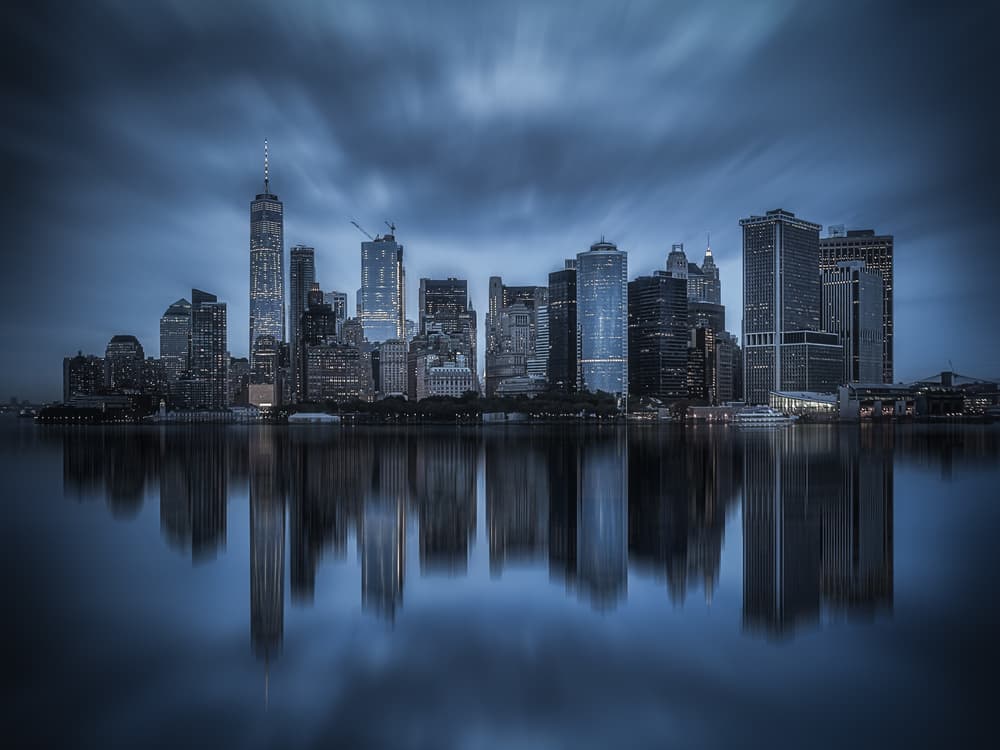 Night City Reflections by Pablo Mauriz — canvas wall art