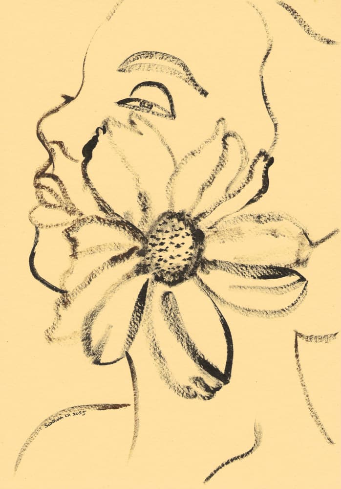 Serene Bloom Face by Santhosh ch — canvas wall art