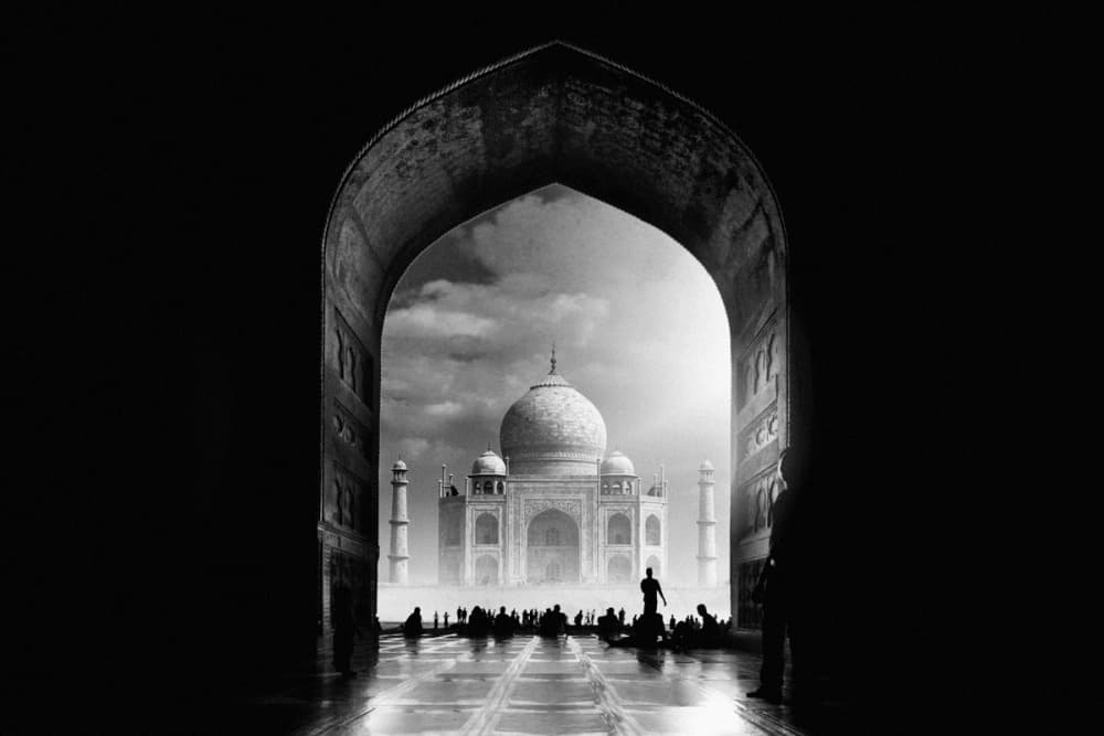 Majestic Taj Mahal Gateway by Hussain Buhligaha — canvas wall art