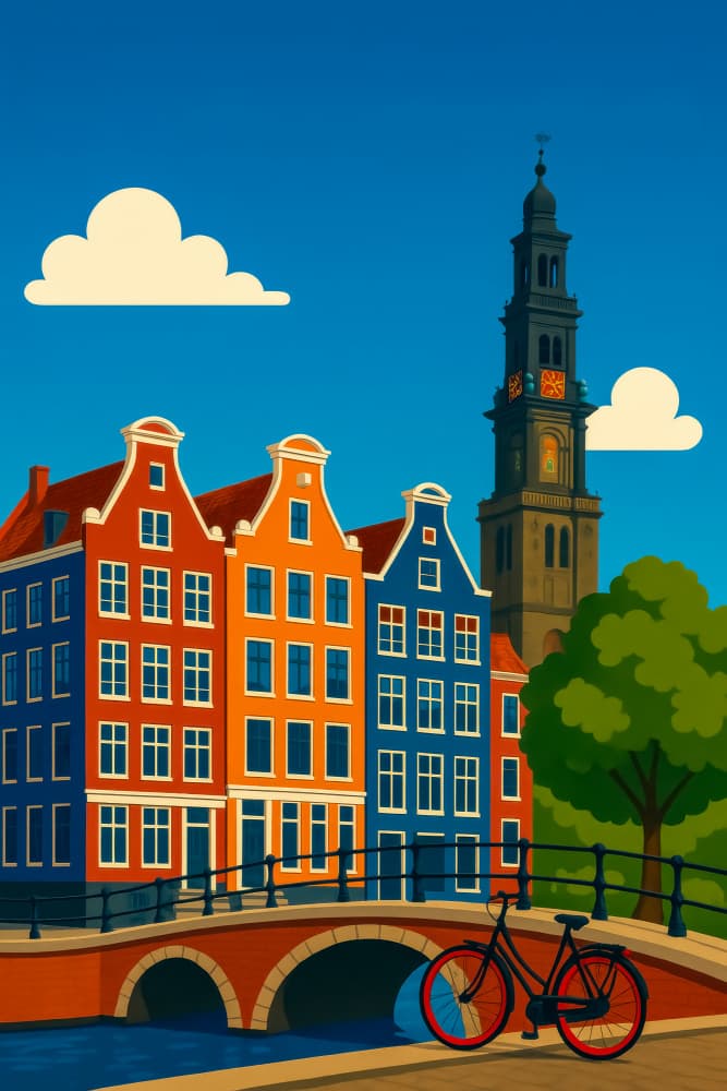 Amsterdam Canal and Bike by Taudalpoi — canvas wall art