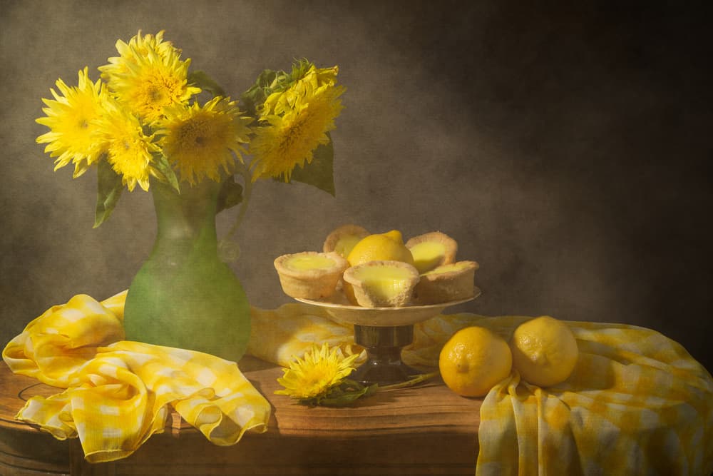 Sunflowers Lemon Tarts by Darlene Hewson — canvas wall art