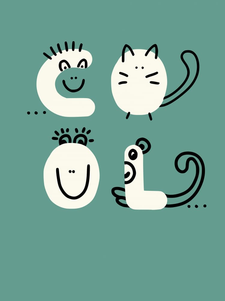 Cool Character Letters by Annick — canvas wall art